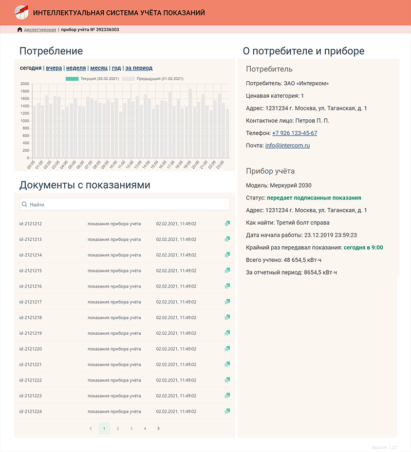 Collection of IoT electricity meter readings